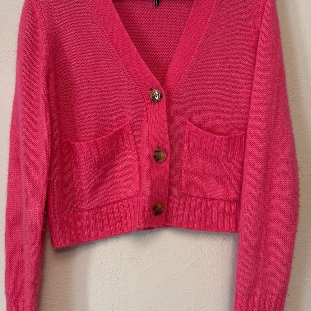 ME+EM Vibrant Pink Cardigan Sweater